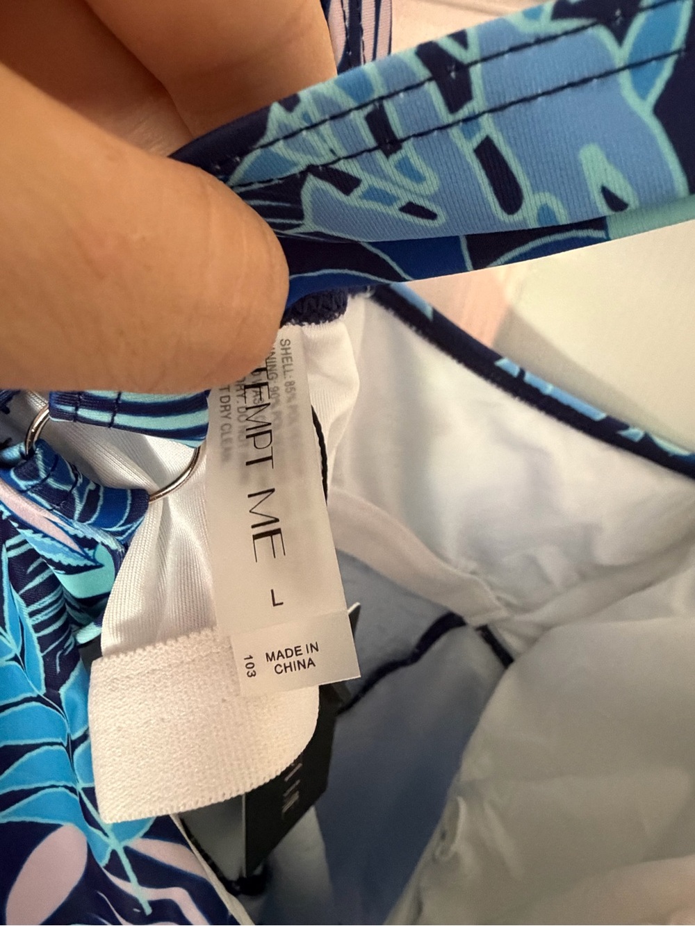 Womens Blue Tropical One-Piece tankini top - Picture 2 of 5